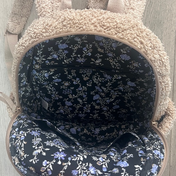 Vera Bradley Boucle Backpack in Natural Tan Floral Lining - Picture 7 of 12